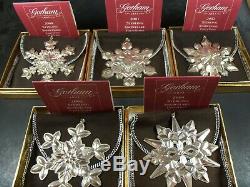 Gorham 2000 2001 2002 2003 2004 Snowflake Christmas Ornaments