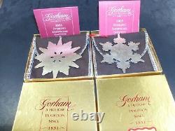 Gorham 2004 AND 2005 Sterling Snowflake Christmas Ornaments