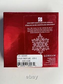 Gorham 2018 STERLING Silver 49th Annual Edition Snowflake Ornament RARE Year