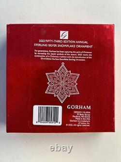 Gorham 2022 STERLING Silver 53rd Annual Edition Snowflake Ornament