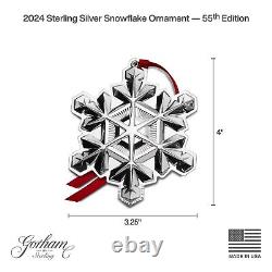 Gorham Annual Sterling Snowflake Ornament 2024, 55th Edition NIB