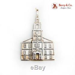 Gorham Colonial Meetinghouse Church Christmas Ornament Sterling Silver 1992