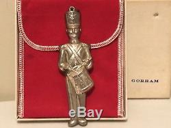 Gorham Sterling Christmas Ornament, Icicle, 1973 and drummer