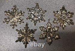 Gorham Sterling Silver 1971 1972 1973 1974 1975 Christmas Snowflake Ornament Lot
