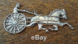 Gorham Sterling Silver 1981 American Heritage Horse and Sulky Christmas Ornament