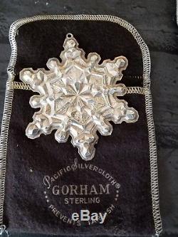 Gorham Sterling Silver Christmas Snowflake Ornament Lot 1971, 72, 73
