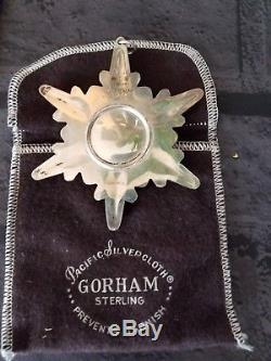 Gorham Sterling Silver Christmas Snowflake Ornament Lot 1971, 72, 73