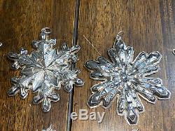 Gorham Sterling Silver Christmas Snowflake Ornaments 1971-1979 & 1987 Lot Of 10