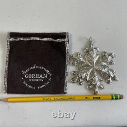 Gorham Sterling Silver Snowflake 1973 in Original Pouch Christmas Ornament