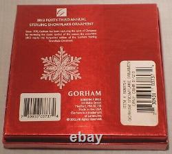 Gorham Sterling Silver Snowflake Christmas 2012 Forty-Third Annual Ornament