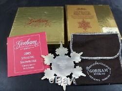 Gorham Sterling Silver Snowflake Christmas Ornaments 2005 2006 2007 2008