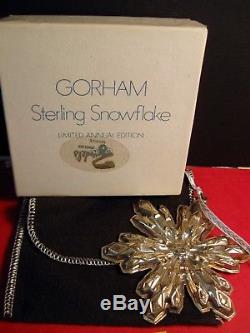 Gorham Sterling Silver Snowflake Ornament Mib 1974