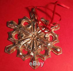 Gorham Sterling Silver Snowflake Ornament Mib 1979
