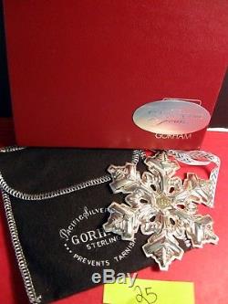 Gorham Sterling Silver Snowflake Ornament Mib 1985