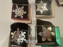 Gorham Sterling Snowflake 12 Ornament Lot 1971-1980 1982 1987
