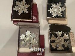 Gorham Sterling Snowflake 12 Ornament Lot 1971-1980 1982 1987