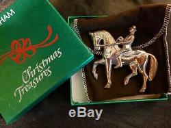 Gorham sterling Silver Christmas Ornament Man On Horse Back