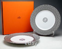 HERMES Porcelain Cup Saucer Plate set Fil d'Argent Tableware Ornament Auth New