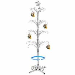 HOHIYA Ornament Display Stand Tree Christmas Rotating Metal Bauble Hook Hanger