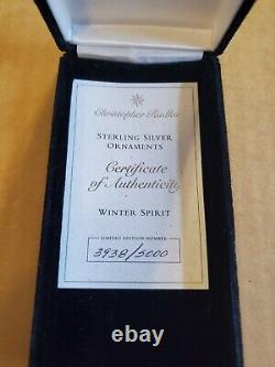 HTR 1997 Christopher Radko Sterling Silver Winter Spirit Christmas Ornament NEW