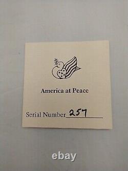 Hand & Hammer America at Peace Sterling Silver Ornament Pendant with Box