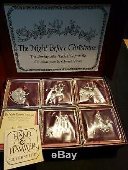 Hand & Hammer Set Of 5 Sterling silver Christmas Ornaments rare