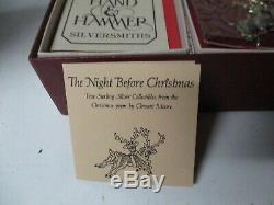 Hand & Hammer Set of 5 STERLING SILVER Night Before Christmas Ornaments in OBox