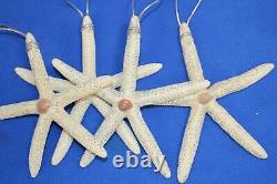 Handcrafted XL Large Starfish Christmas Ornaments / Silver Accents, SS- 103