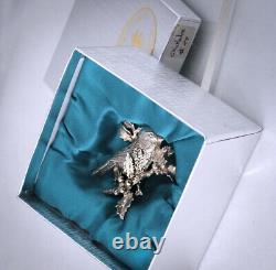 Harry Smith Chickadee in Holly Sterling Silver Christmas Ornament