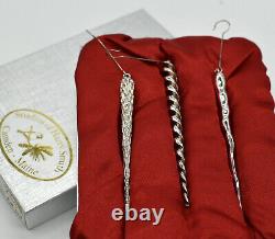 Harry Smith Maine Sterling Silver Christmas Ornament Icicle Set 3 Handmade Rare