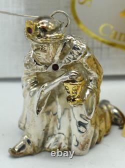 Harry Smith Sterling Gold Gasper Christmas Ornament Mini Nativity Wiseman Figure