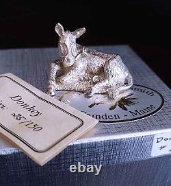 Harry Smith Sterling Silver Nativity Reclining Donkey Ornament