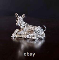 Harry Smith Sterling Silver Nativity Reclining Donkey Ornament