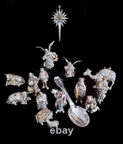 Harry Smith Sterling Silver Nativity Reclining Donkey Ornament