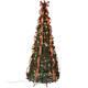 Holiday Peak Pull-Up Christmas Tree, Pre-Lit and Fully Decorated, 7, 7 Foot, 7
