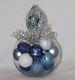 Ice Blue Sapphire Silver and White Sequin Ornament Topped Centerpc