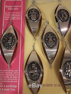 International Silver Vintage 12 Days Of Christmas Sterling Silver Ornaments Wbox