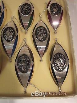 International Silver Vintage 12 Days Of Christmas Sterling Silver Ornaments Wbox