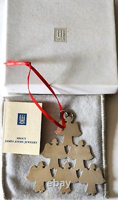 JAMES AVERY STERLING SILVER 6 ANGELS CHRISTMAS ORNAMENT w ORIGINAL BOX & POUCH