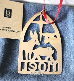 James Avery Sterling Silver Noel Stable Christmas Ornament Original Box & Pouch