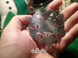 James Avery Sterling Silver Snowflake abstract angel Christmas Ornament Large