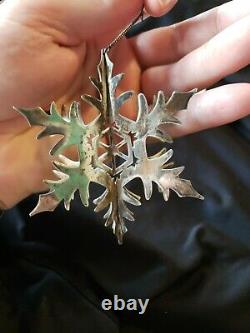 Janna Thomas Sterling silver Christmas Ornament 3d Snowflake Extremely Rare