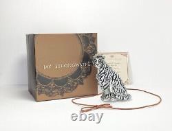 Jay Strongwater, Rare White Tiger Glass Ornament, 5 1/2 withBox 2002 Signed