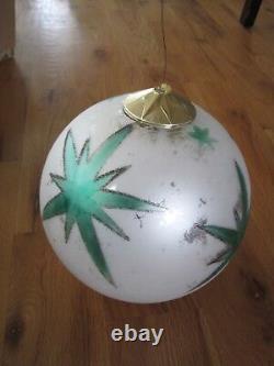 Kugel Eggeling Green Stars with Glitter Silver Giant Ball Ornament