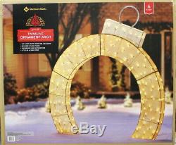 LED Christmas Lighted Twinkling 72 Mesh ARCH ORNAMENT 6 ft Yard Decor Gold New