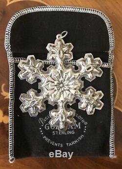 LOT Gorham 1973 1974 1976 1979 Sterling Silver Snowflake Christmas Ornaments 6