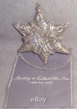 LSM / Gorham 3D First Xmas Sterling Silver Christmas Ornament Snowflake Pendant