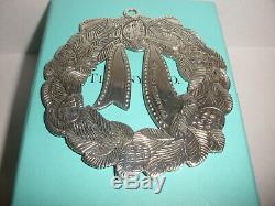 Large 3 Authentic Sterling silver Tiffany &Co Wreath Christmas Ornament 1996
