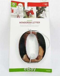 Letter O Magnetic Monogram 3-in-1 Stocking Holder Pin Ornament Silver Target