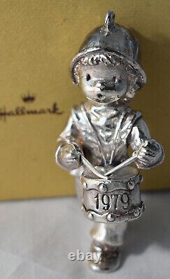 Little Gallery Hallmark Sterling Silver Drummer Boy Christmas Ornament with Box